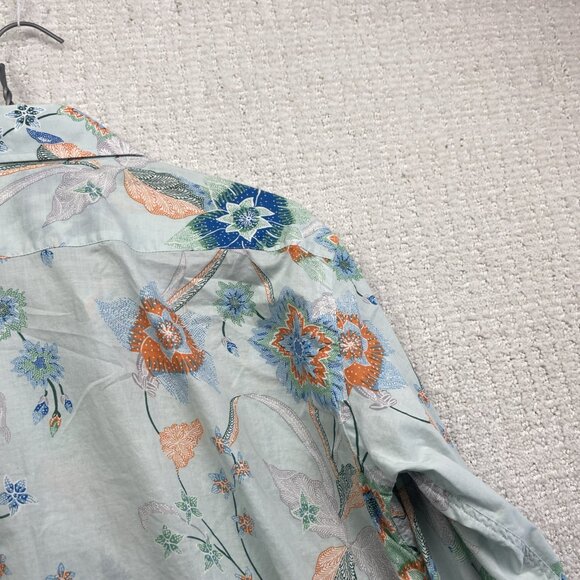 Etro Men's Powder Blue Japanese Style Floral Tropical AOP Button-Up Shirt Sz 38 - Picture 13 of 13